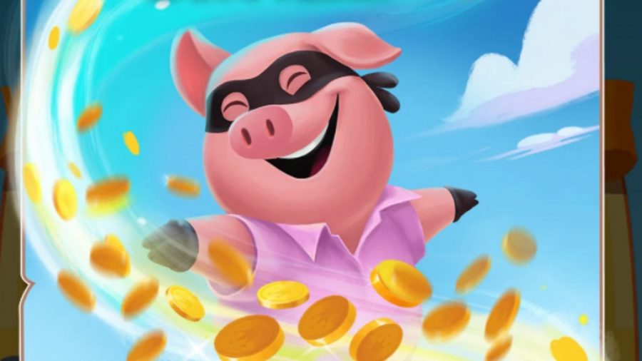 現金に囲まれた豚