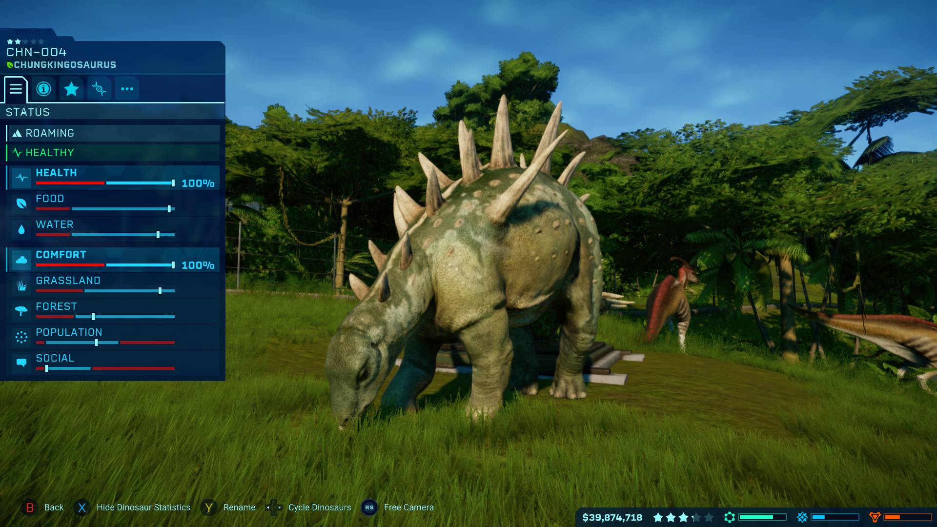 最高の恐竜ゲーム：恐竜が囲いの中で放牧されていることが示されています 