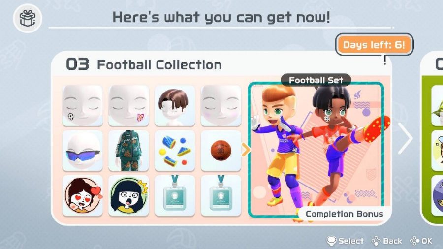 Nintendo Switch Sportsのコスメティック：NintendoSwitchSportsのプレイヤーキャラクターにはさまざまな衣装が表示されます