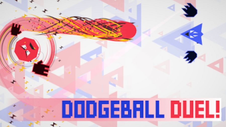 2人のゲーム内ドジャースが戦うDodgeballDuelのプロモーションアート