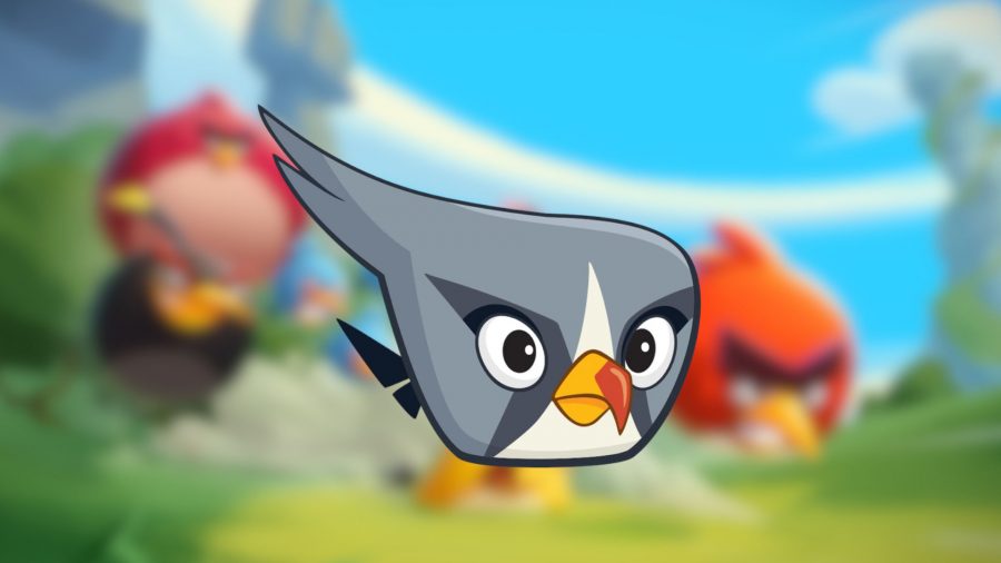 怒っている鳥のキャラクターシルバー