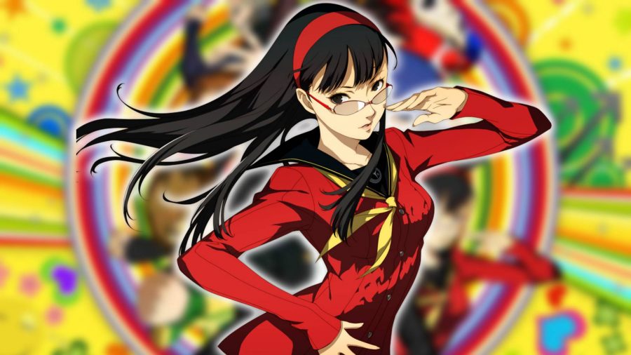 ペルソナ4のキャラクター：ペルソナ4ゴールデンのヨキコは彼女の古典的な赤い衣装で表示されます 