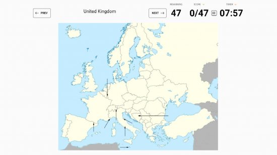 世界のスポルクル諸国: ヨーロッパの詳細なイラストを示す地図 