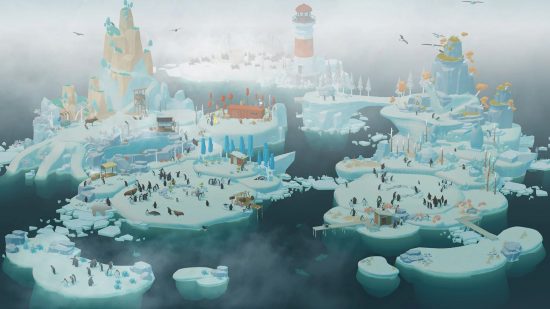 鳥のゲーム ペンギン島: ペンギンでいっぱいのにぎやかな氷の島