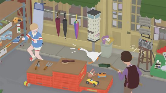 鳥のゲーム 無題のガチョウ ゲーム: 町で暴走するガチョウ