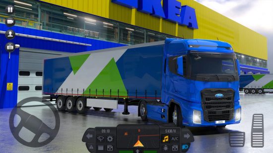 トラック ゲーム トラック シミュレーター アルティメット: 倉庫の青いトラック