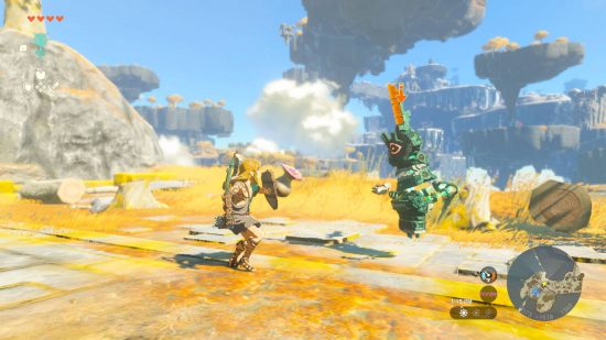 Zelda Tears of Kingdom Zonai の説明: Link は Zonai 兵士の構築物と戦います