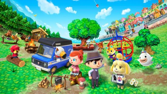 最高の 3DS ゲーム - Isabelle と Wisp をフィーチャーしたどうぶつの森 New Leaf のキャラクター
