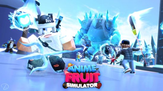 Anime Fruit Simulator コード - Roblox キャラクターのグループが雪の生き物と戦う