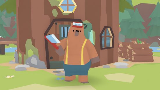 クマのゲーム: クマのジャックと斧を示す LumbearJack のスクリーンショット。