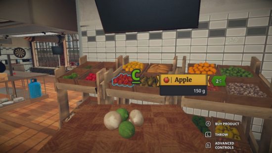 最高のレストラン ゲーム クッキング シミュレーター: キッチンに野菜が乗ったボード