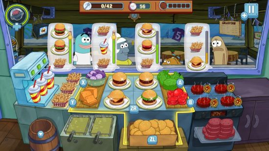 最高のレストラン ゲーム kr​​usty cook off: グリルの後ろで注文を待っている空腹の顧客