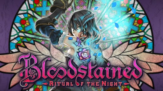 Vampire games: Bloodstained Ritual of the Night ステンドグラスの窓の前にいる少女を描いたキーアート