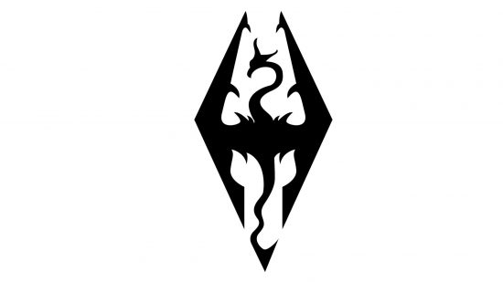 Skyrim ロゴの白黒バージョン
