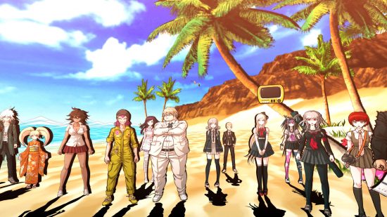 ダンガンロンパ ゲーム - ダンガンロンパ 2 さよなら絶望のビーチに立っている複数のキャラクターのスクリーンショット