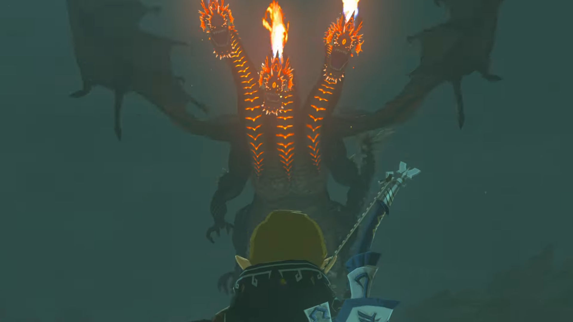 Zelda: TotK 敵ガイドの 3 つの頭を持つ火を吐くドラゴン、Gleeok のスクリーンショット