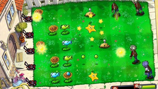Plants Vs Zombies ゲームにおける植物とゾンビの戦い 