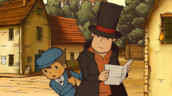 探偵ゲーム: レイトン教授とルークが好奇心旺盛な村を探索します。