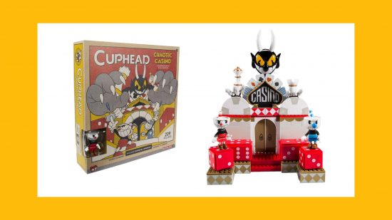 Cuphead おもちゃのカオティック カジノ セットの箱とジオラマ