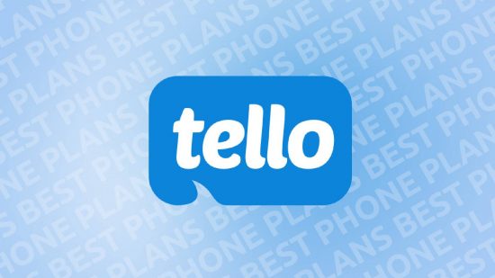 学生に最適な携帯電話プロバイダー: 青色の背景に白い文字で Tello が綴られています