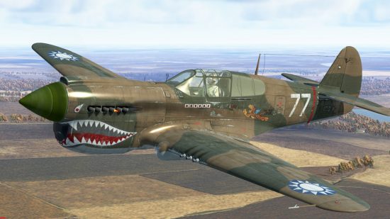 『War Thunder』のベスト飛行機ガイドの P40 戦闘機のスクリーンショット