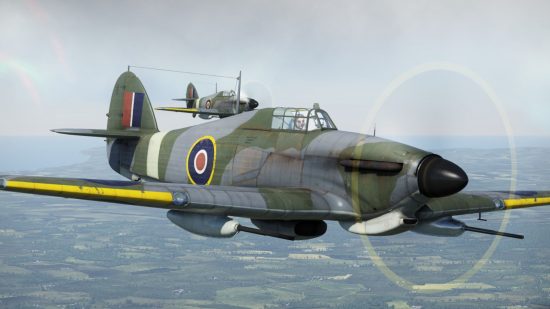 『War Thunder』の最高の飛行機ガイドに選ばれたイギリスのハリケーンのスクリーンショット