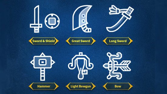 Monster Hunter Now 武器の種類: 一連のアイコンはさまざまな種類の武器を示します