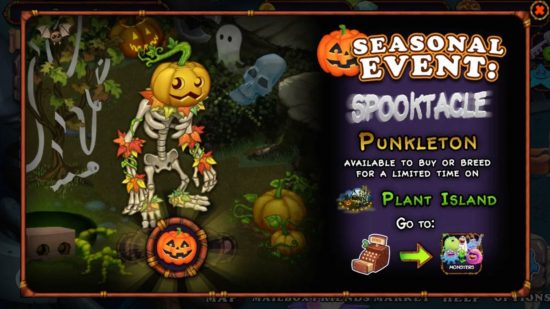 My Singing Monsters Plant Island Spooktacle 季節イベント