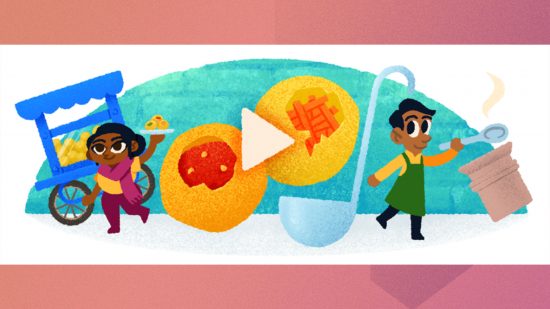 パニプリを祝う Google Doodle ゲームのオリジナル アート