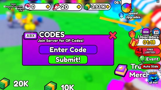 Roblox ゲームで How Far Can You Slide コードを引き換える方法