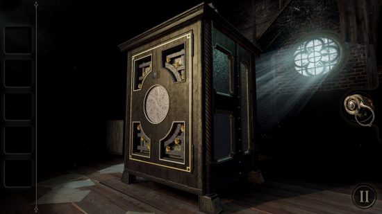 ポイント アンド クリック ゲーム - 暗い屋根裏部屋にある The Room の最初のパズル ボックス