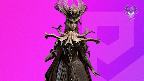 Dragonheir Silent Gods の Tier リスト: 紫色の PT 背景にレルワニスが貼り付けられ、右上隅に紫色の悪魔のロゴが表示されます