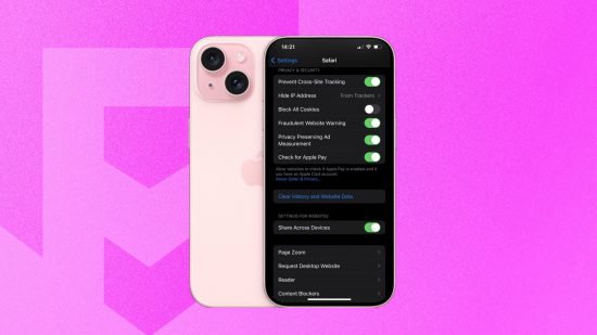 ピンクの背景の前で iPhone の Cookie を削除する方法のスクリーンショット