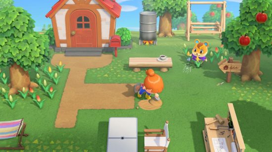 life sims - Animal Crossing New Horizo​​ns の屋外を飾るキャラクター