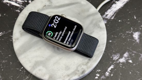 Apple Watch Series 9 のカスタム画像 (通知を表示するデバイスを上から見た図) のレビュー