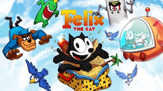 Rocket Knight と Felix the Cat リマスター: バッグから飛び出すフェリックス・ザ・キャットのキーアート
