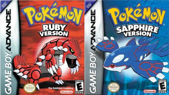 Pokémon Day 2024 の予測 - ルビーとサファイアのキーボックスアートにはグラードンとカイオーガが描かれています