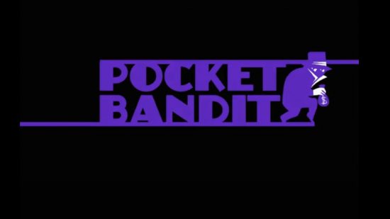 Apple Watch ゲーム - 黒の背景に Pocket Bandit のロゴ