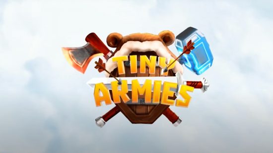 Apple Watch ゲーム - 雲海を背景にした Tiny Armies のロゴ