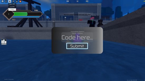 壁の前にある Hunters X Anomaly コード引き換え画面