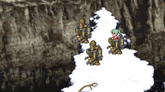 スチームパンク ゲーム - ロボットに乗って雪山を駆け抜ける 3 人