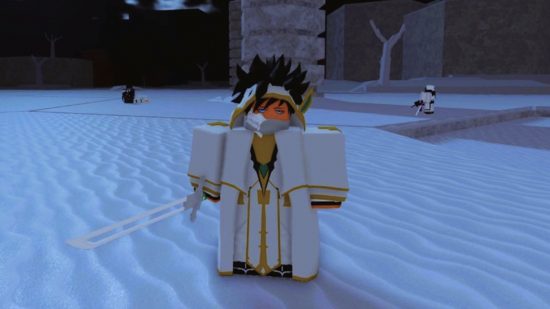 白と金のスーツを着て剣を持ったタイプソウルキャラクター